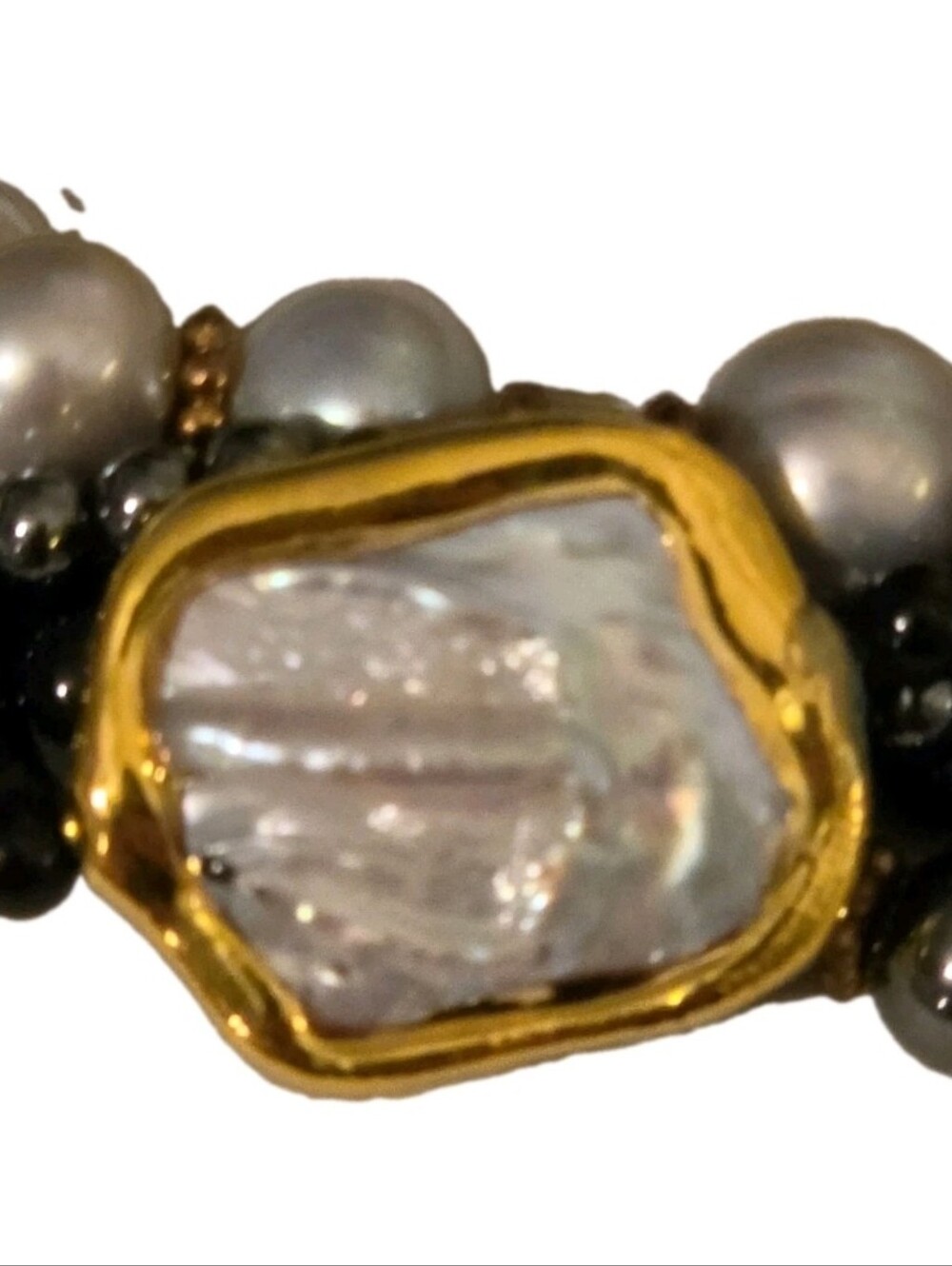 Irrum Merrill Freshwater Pearl Cluster Necklace Mother of Pearl Multi Strand - Picture 4 of 8